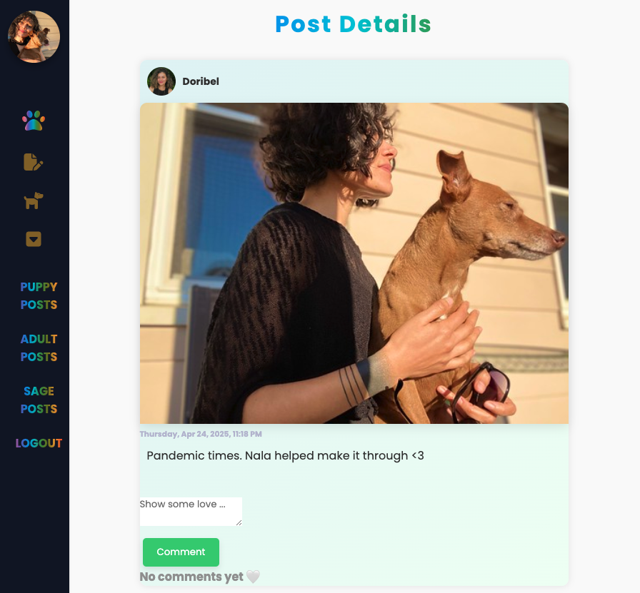 Screenshot of PawMily Album project