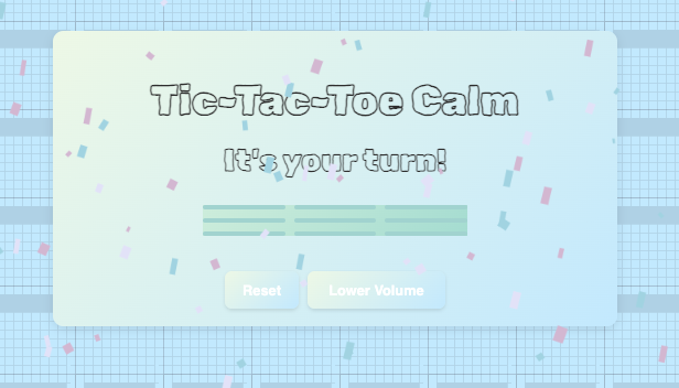 Screenshot of Tic-Tac-Toe Calm project